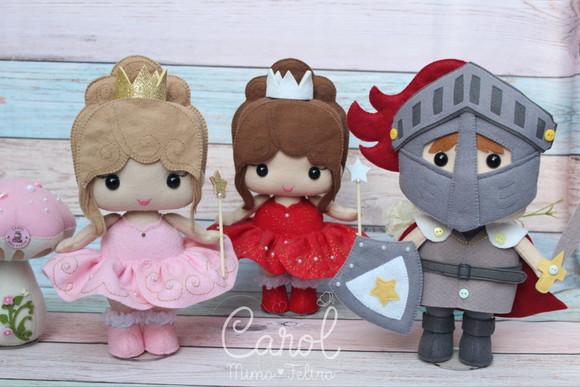 Kit Decoração Princesa e Cavaleiro em Feltro Infantil