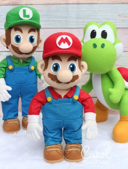 Kit Super Mario Decorativo | Mario Luigi e Yoshi Artesanal