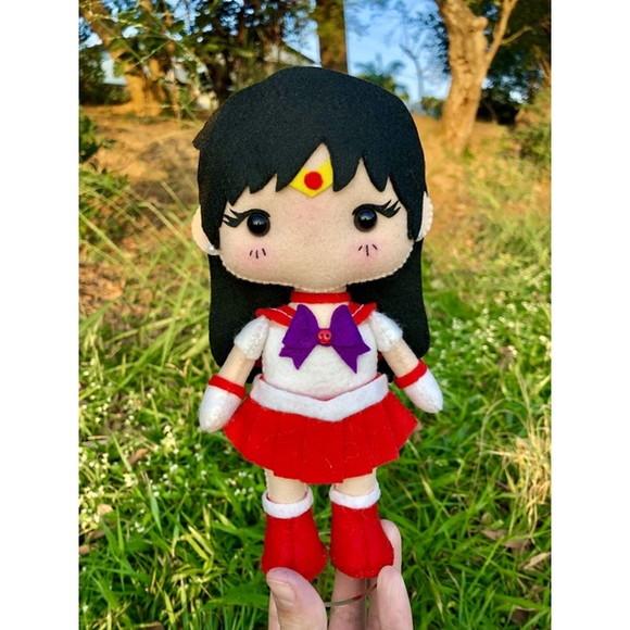 Boneca Sailor Marte (Rei Hino) em Feltro 22cm