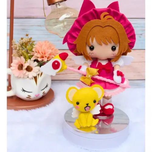 Sakura Card Captors com Kero – Boneca Artesanal Decorativa