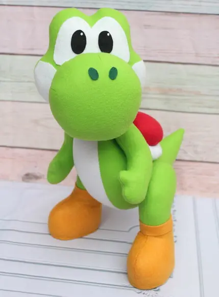 Boneco Yoshi em Feltro Mario Bros - Pronta Entrega