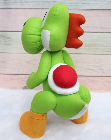Boneco Yoshi em Feltro Mario Bros - Pronta Entrega