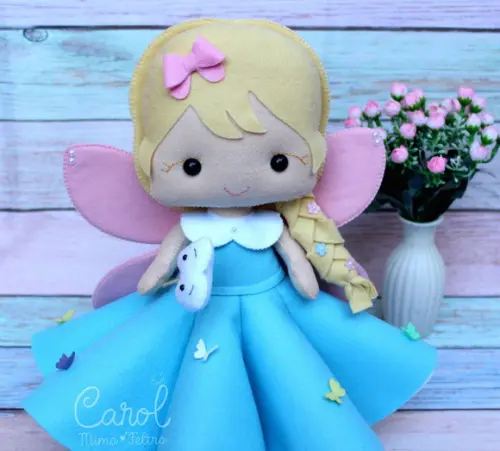Fada do Dente em Feltro Infantil Decorativa 31cm