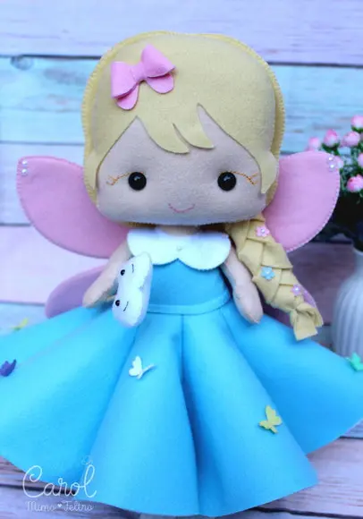 Fada do Dente em Feltro Infantil Decorativa 31cm