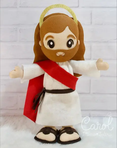 Jesus Cristo em Feltro com Braços Abertos Decoração Católica
