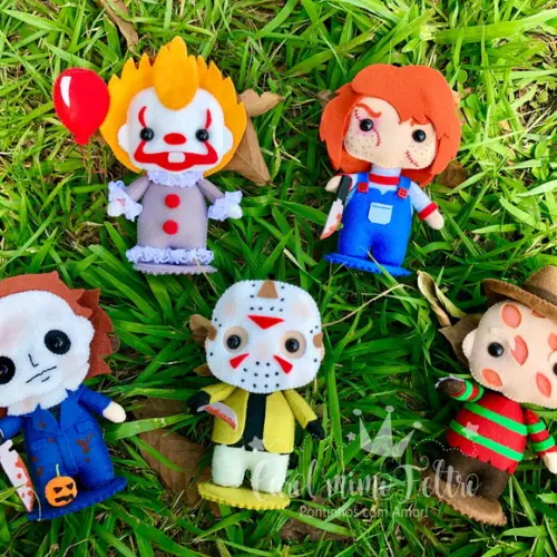 Kit Hora do Terror Decorativo com Freddy, Jason, Chucky, Pennywise e Ghostface
