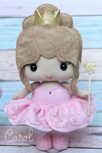 Kit Decoração Princesa e Cavaleiro em Feltro Infantil