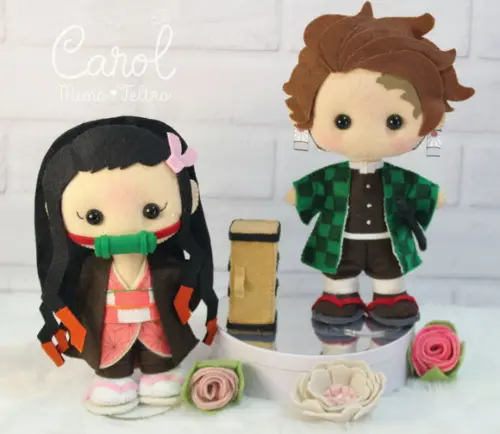 Kit Demon Slayer Decorativo com Tanjiro Nezuko Zenitsu e Inosuke