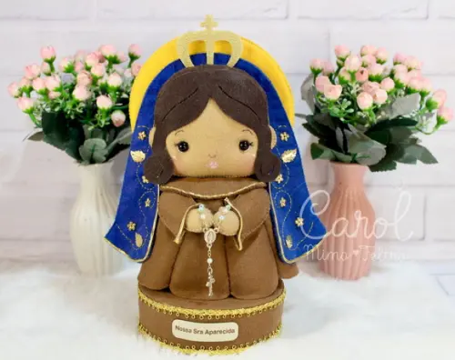 Nossa Senhora Aparecida em Feltro 25cm - Santinha Decorativa