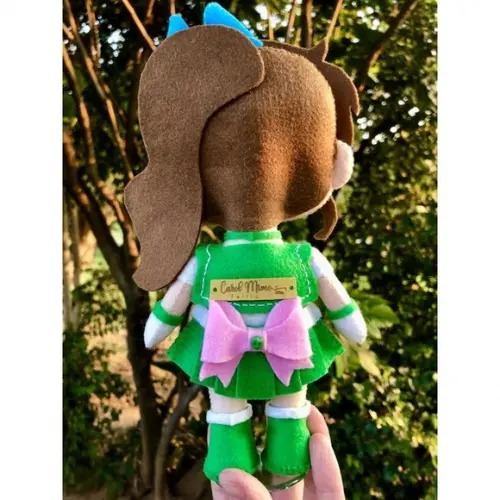 Sailor Jupiter em Feltro Boneca Anime Geek Decoração Otaku Pres