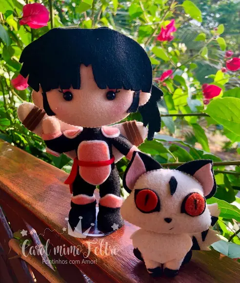 Sango e Kirara em Feltro