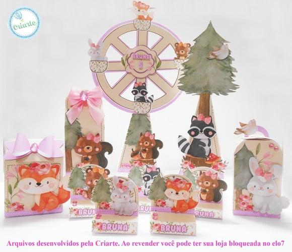 Arquivo de Corte Bosque Rosa Menina 50