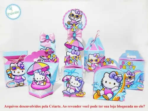 Arquivo de Corte Hello Kitty Pool Party 30
