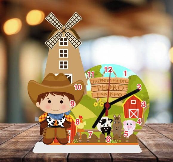 10 Centros de Mesa Fazendinha Relógio