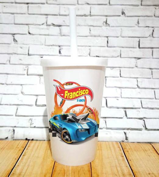 10 Copos Happy Hot Wheels