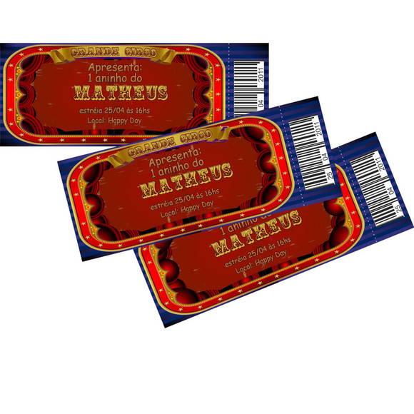 Convite Ingresso Circo