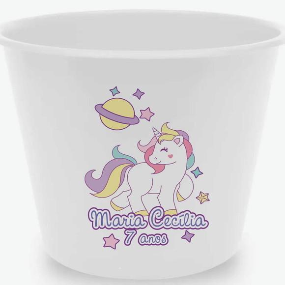 48 Baldes de Pipoca Unicornio - Impressão Direta