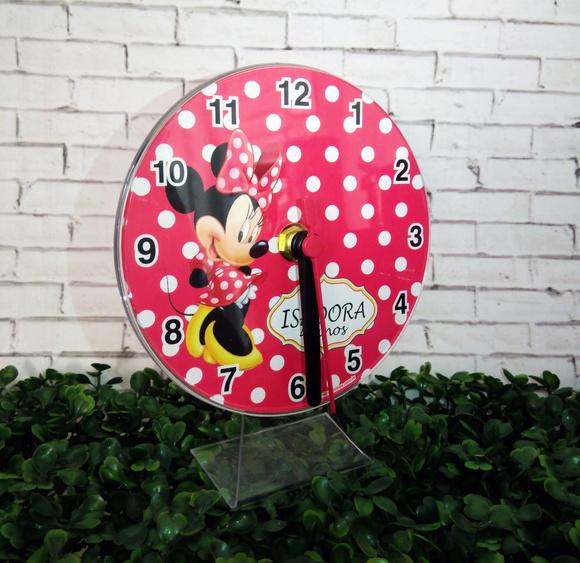 10 Relógios de Mesa Minnie Vermelha