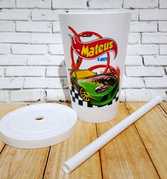 10 Copos Happy Hot Wheels