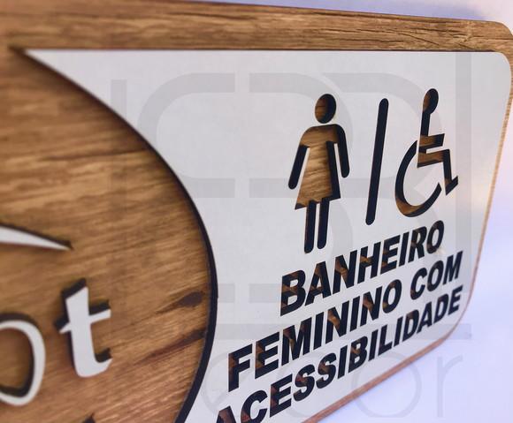 Placa de Identificação Banheiro Feminino Acessibilidade