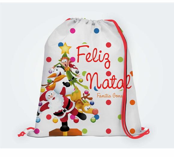 10 Mochila Feliz Natal - Grande