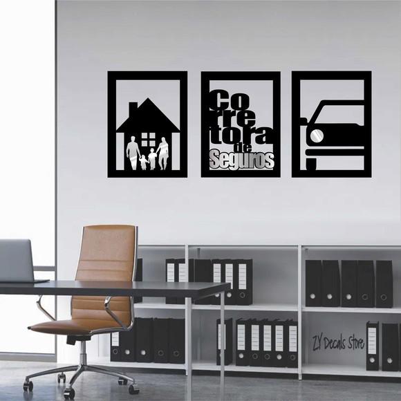 Trio de Quadros Corretora de Seguros 50x40cm