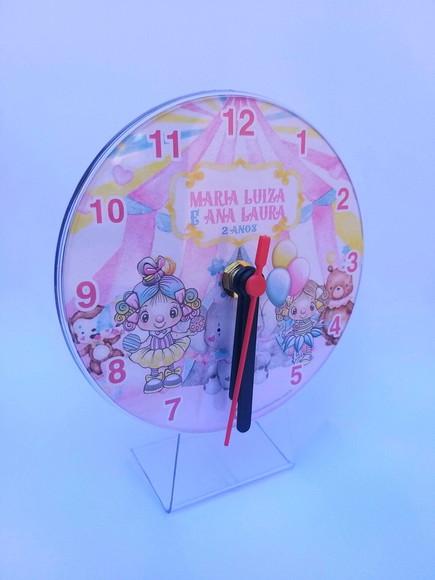 10 Relógios de Mesa Circo Rosa Candy Color