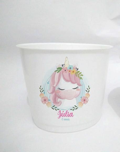10 Baldes de Pipoca Unicornio - Impressão Direta