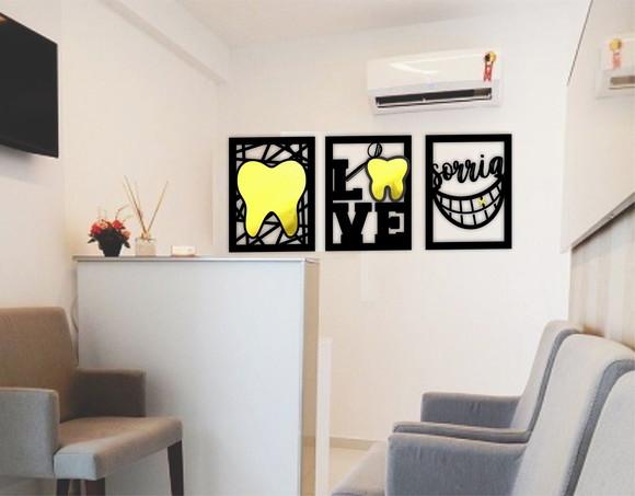 Quadro Odontologia Trio de Quadros