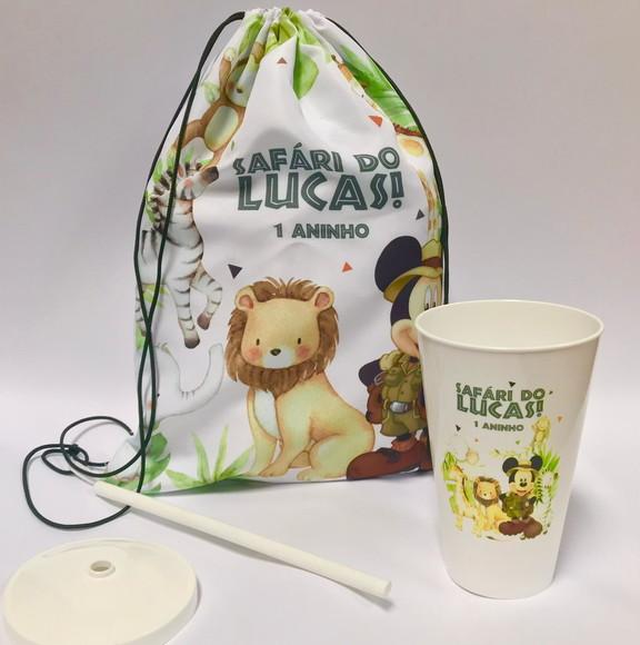 10 Kit Mochila + Copo Safari