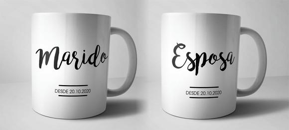 Caneca Esposa e Marido - Porcelana