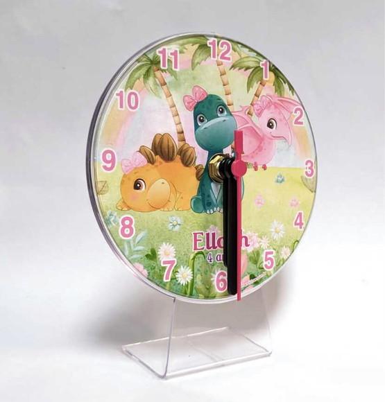 10 Relógios de Mesa Dinossauro Rosa