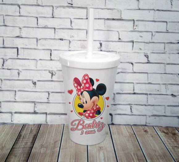 10 Copos Happy Minnie Vermelha