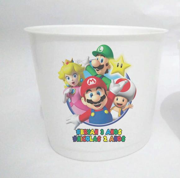 10 Baldes de Pipoca Super Mario Bros- Impressão Direta