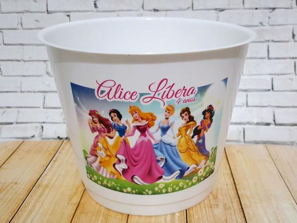 10 Baldes de Pipoca Princesas - Impressão Direta