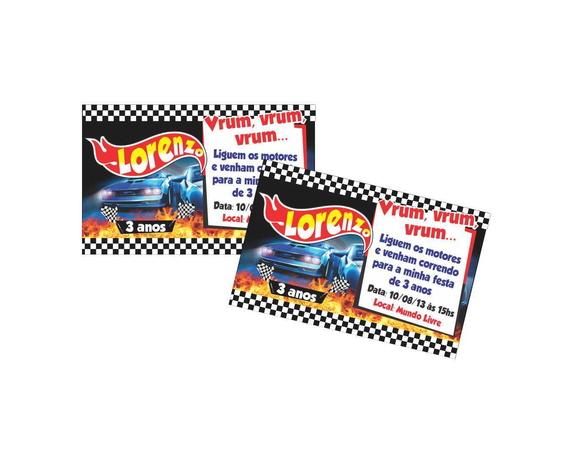 Convite Hot Wheels 10x15cm