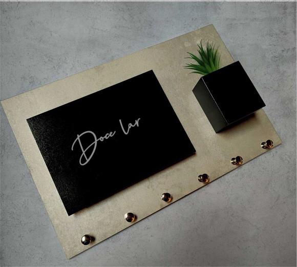 Porta Chaves Suculentas/cartas Doce Lar