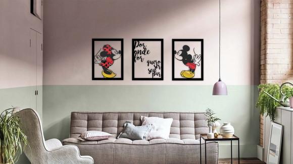 Quadro Trio Mickey Mickey Por onde For