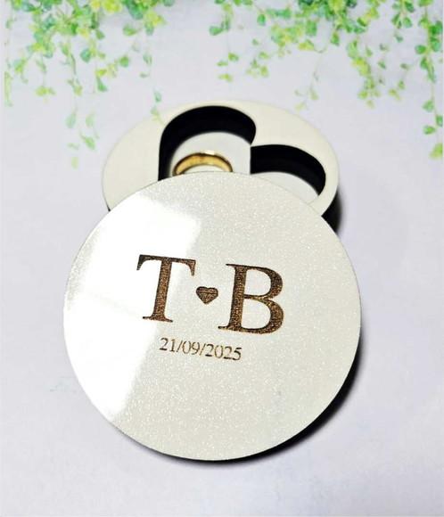 Porta Aliança Gliter Casamento Personalizado