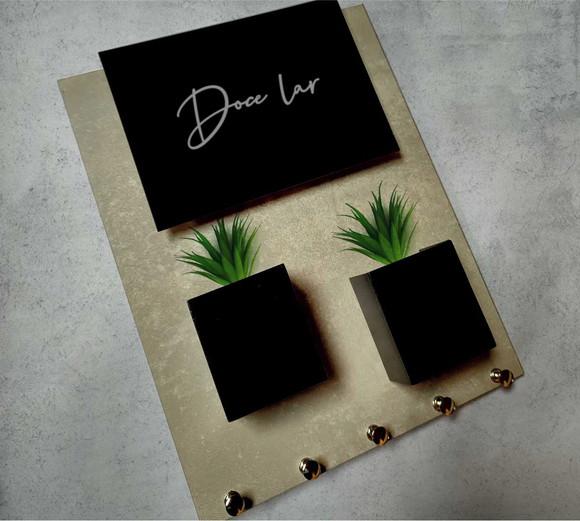 Porta Chaves Suculentas/cartas Doce Lar