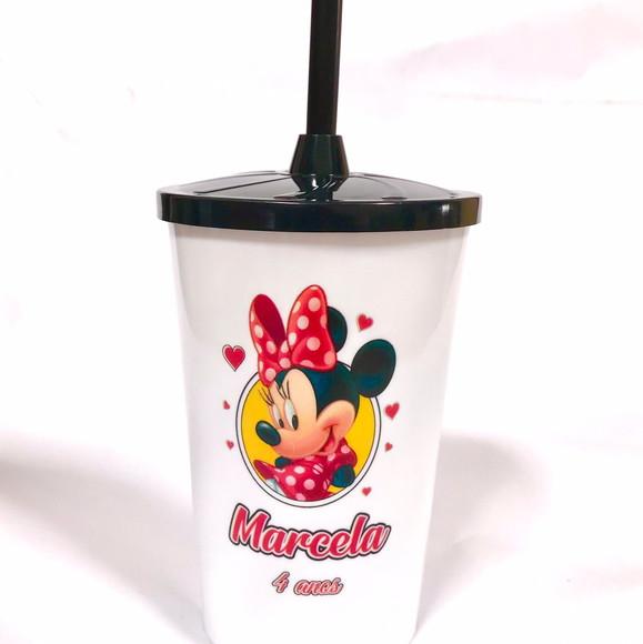 10 Copos Happy Minnie Vermelha