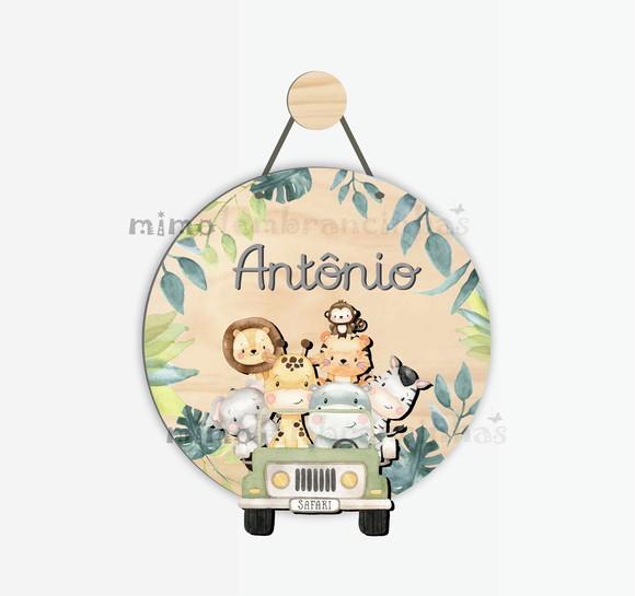 Placa decorativa Infantil Safari
