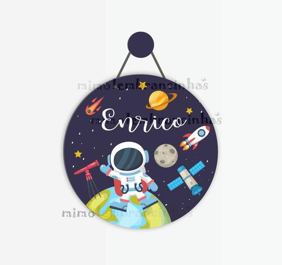 Placa decorativa Infantil Astronauta