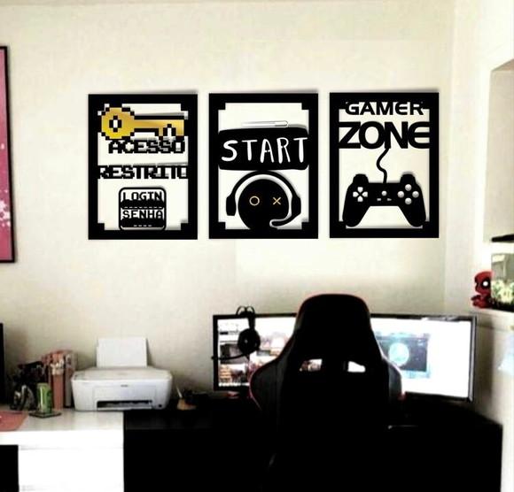 Quadro Trio Gamer Zone 35x50cm
