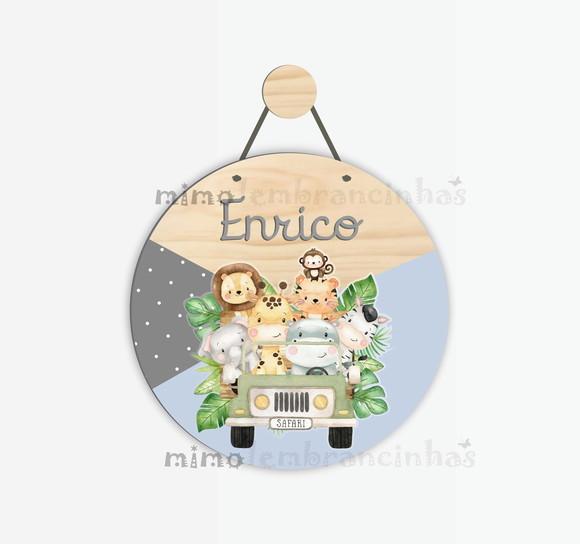 Placa decorativa Infantil Safari