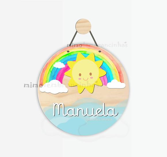 Placa decorativa Infantil Arco Iris