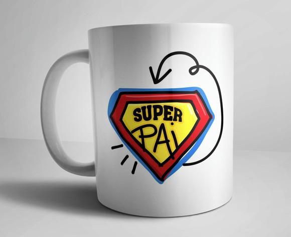 Caneca de Porcelana Super Pai