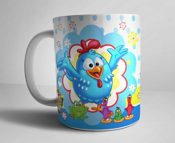 Caneca Galinha Pintadinha Porcelana c/foto