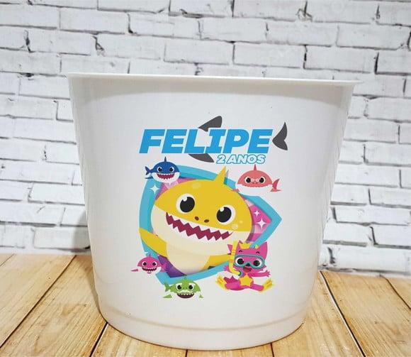 10 Baldes de Pipoca Baby Shark- Impressão Direta