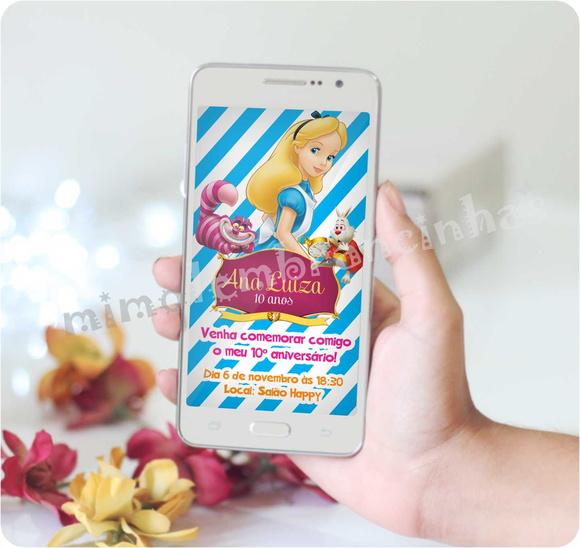 Convite Virtual Alice Pais Maravilhas